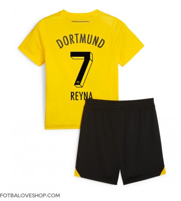 Borussia Dortmund Giovanni Reyna #7 Dětské Domácí Dres 2023-24 Krátký Rukáv (+ trenýrky)